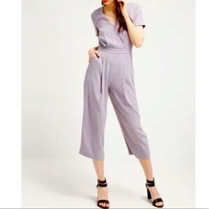 REISS Gray jumpsuit With button back and side pockets